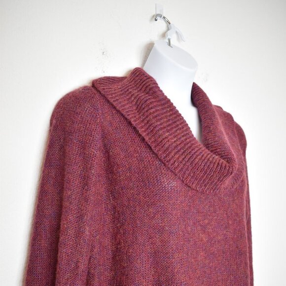 Modcloth Tunic Sweater Sz 1X Cowl Neck Metallic Wool Blend Christmas Holiday - Picture 8 of 16